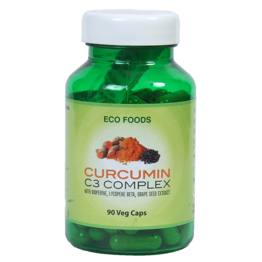 Curcumin C3 with Bioperine, Lycopene Beta & Grape seed Extract – 90 Veg Caps